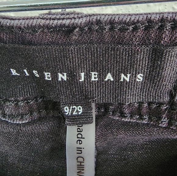 Risen High Rise Cargo Pocket Wide Jeans Size 9 29 RDP5534 BLACK - Picture 7 of 8